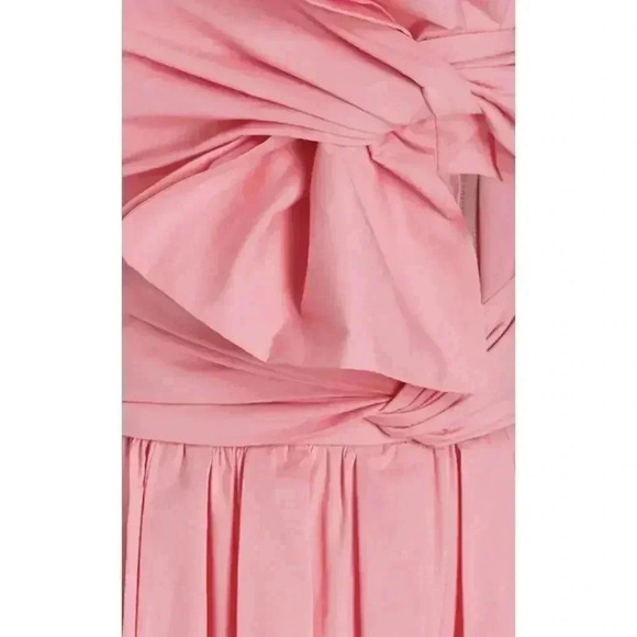 Carolina Herrera Cut Out Bow Bodice A-Line Dress 0 XS Midi Tea Wedding Cocktail - Picture 8 of 10